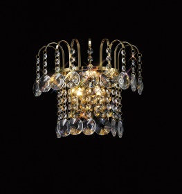 IL32052  Rosina Crystal Switched Wall Lamp 2 Light French Gold